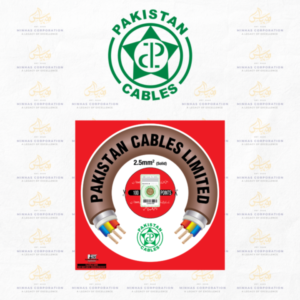 Pakistan Cables 2.5mm² Solid Single Core Copper PVC Cable (450/750V) – 90m Coil