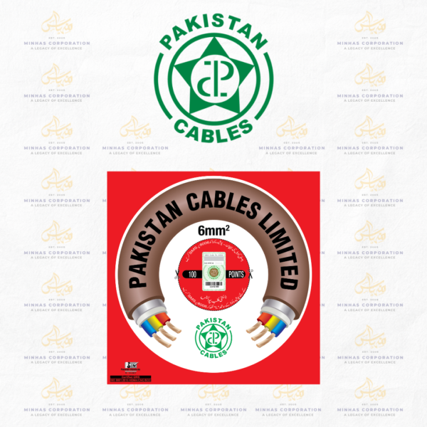 Pakistan Cables 6mm² Single Core Copper PVC Cable (450/750V) – 90m Coil