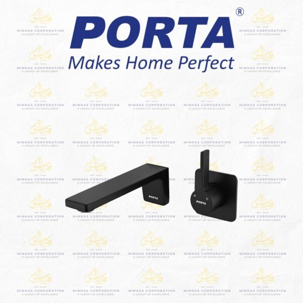 Porta Wall Mounted Mixer HDA830-WMM-MB – Matt Black