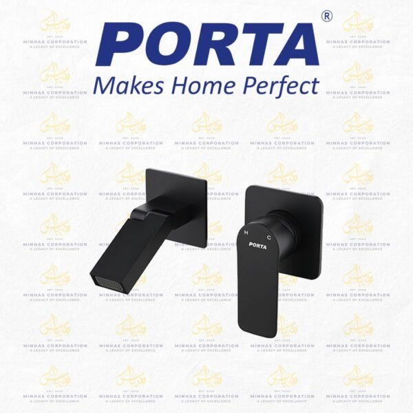 Porta Wall Mounted Mixer HDA835-WMM-MB – Matt Black