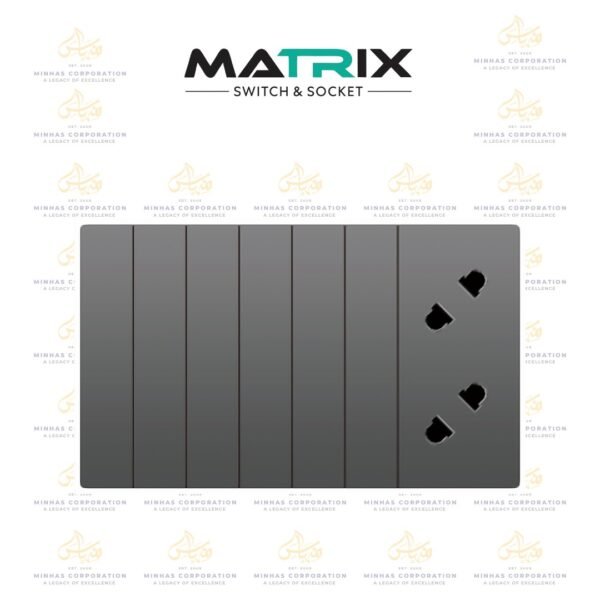 Matrix A4 6 Gang + 2 Socket