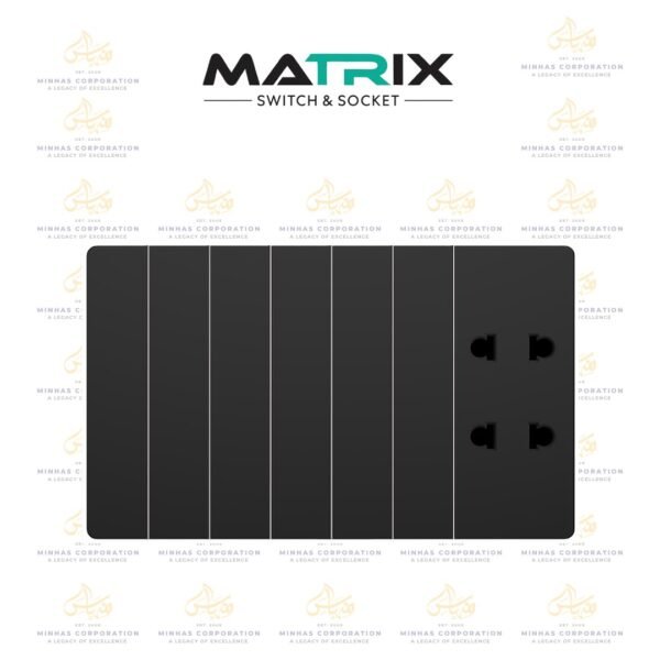 Matrix A5 6 Gang + 2 Socket