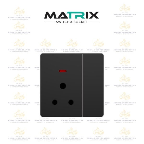 Matrix A5 15A Round Pin Socket with Neon