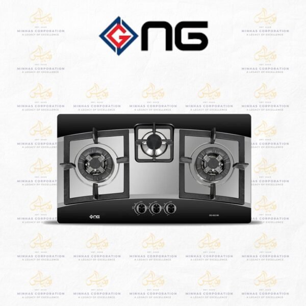 NasGas DG-932 BK Built-in Hob – 3 Burner Stainless Steel Top Gas Stove