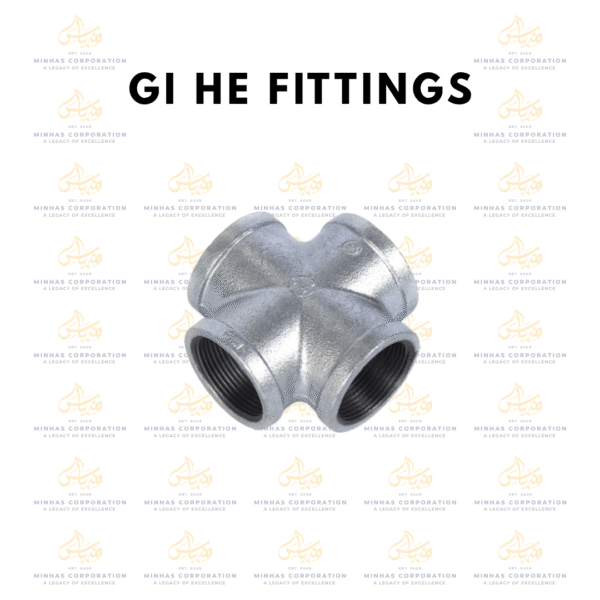 GI HE Galvanized Iron Cross – 4-Way GI Fitting