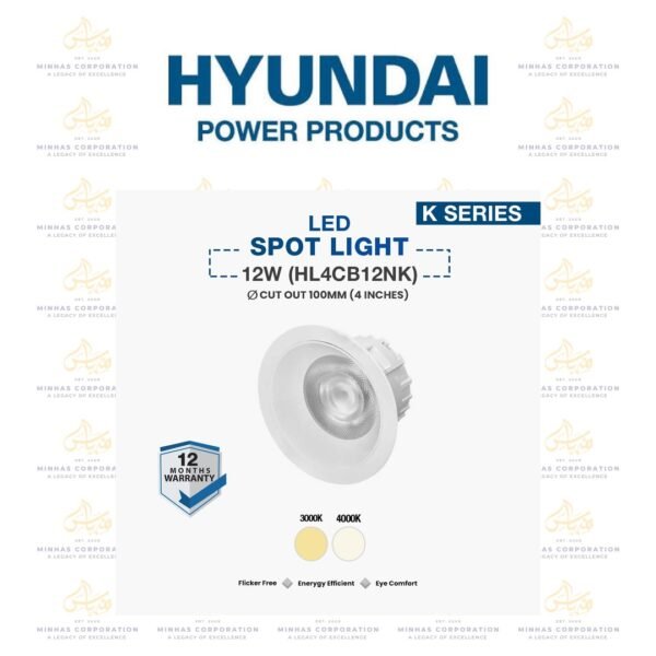 Hyundai LED Spot Light 12W (HL4CB12NK)