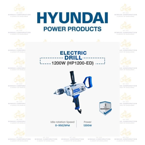 Hyundai 16mm Electric Drill 1200W (HP1200-ED)