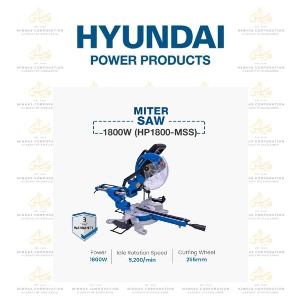 Hyundai 10" Slide Miter Saw 1800W (HP1800-MS)