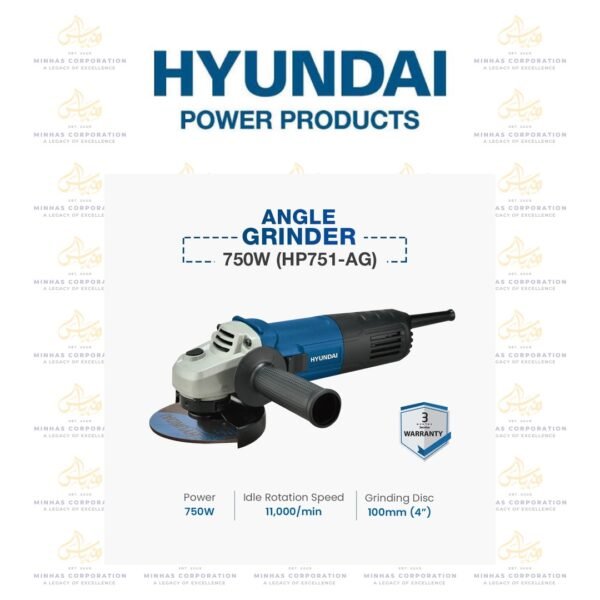 Hyundai 4" Angle Grinder 750W (HP751-AG)