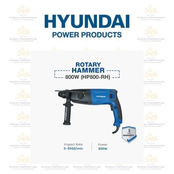 Hyundai 26mm Rotary Hammer 800W (HP801-RH)